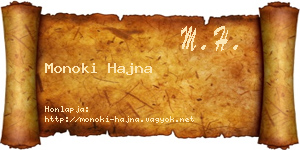 Monoki Hajna névjegykártya